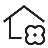 Minimal black home and garden icon on a transparent background