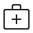 Minimal black medical services icon on a transparent background